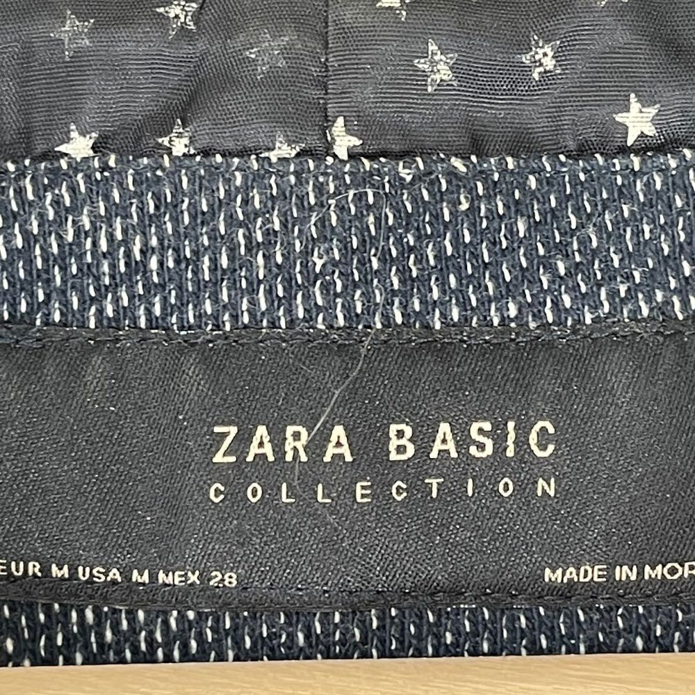 Zara Basic Blue Herringbone Lined Blazer With Elb… - image 4